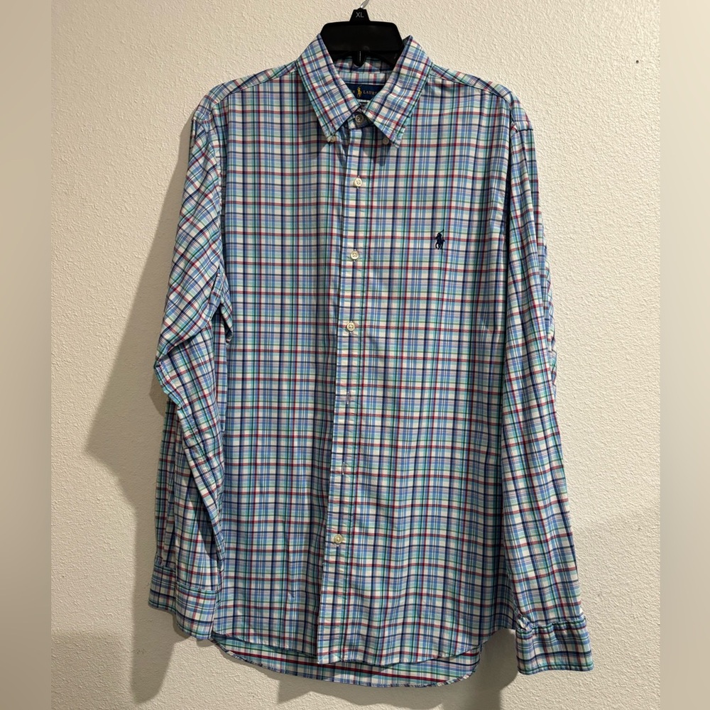 Blue Plaid Polo Shirt